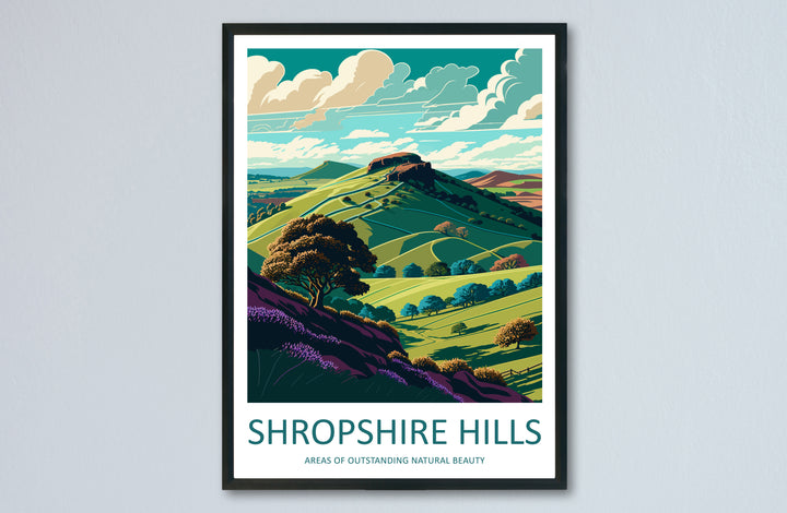 Shropshire Hills England Travel Poster