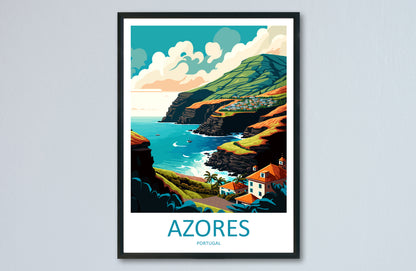 Azores Portugal Travel Poster