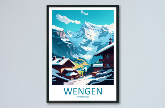 Wengen Switzerland Travel Poster