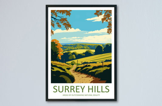 Surrey Hills England Travel Poster