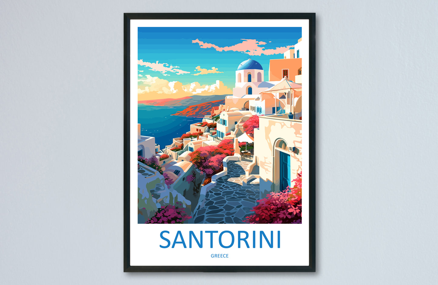 Santorini Greece Travel Poster