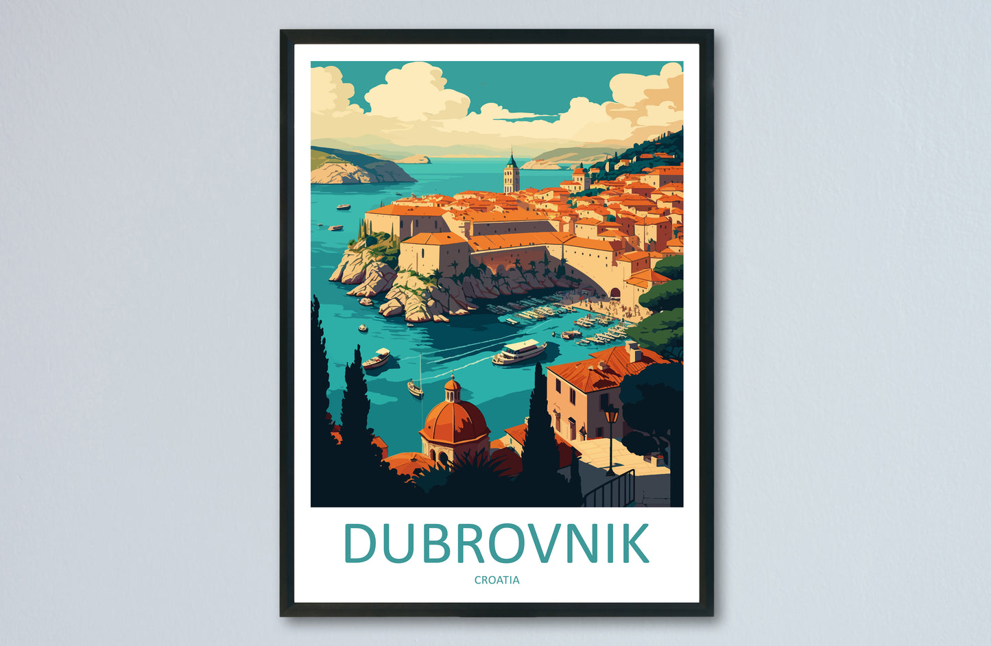 Dubrovnik Croatia Travel Poster