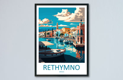 Rethymno Greece Travel Poster