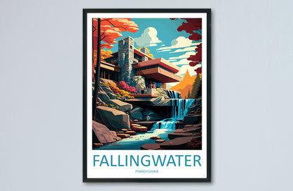 Fallingwater USA Travel Poster