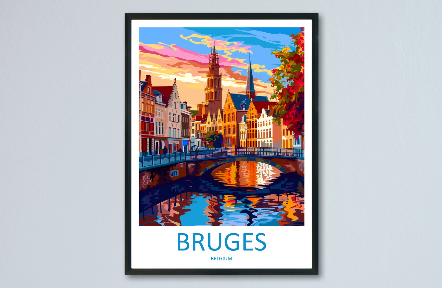 Bruges Belgium Travel Poster