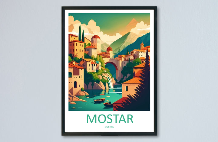 Mostar Bosnia Travel Poster