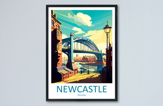 Newcastle England Travel Poster