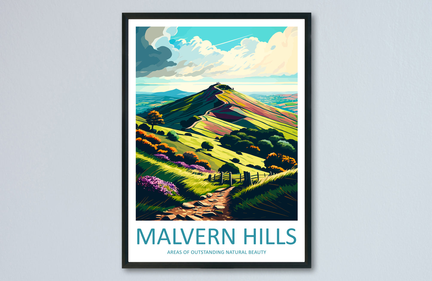 Malvern Hills England Travel Poster