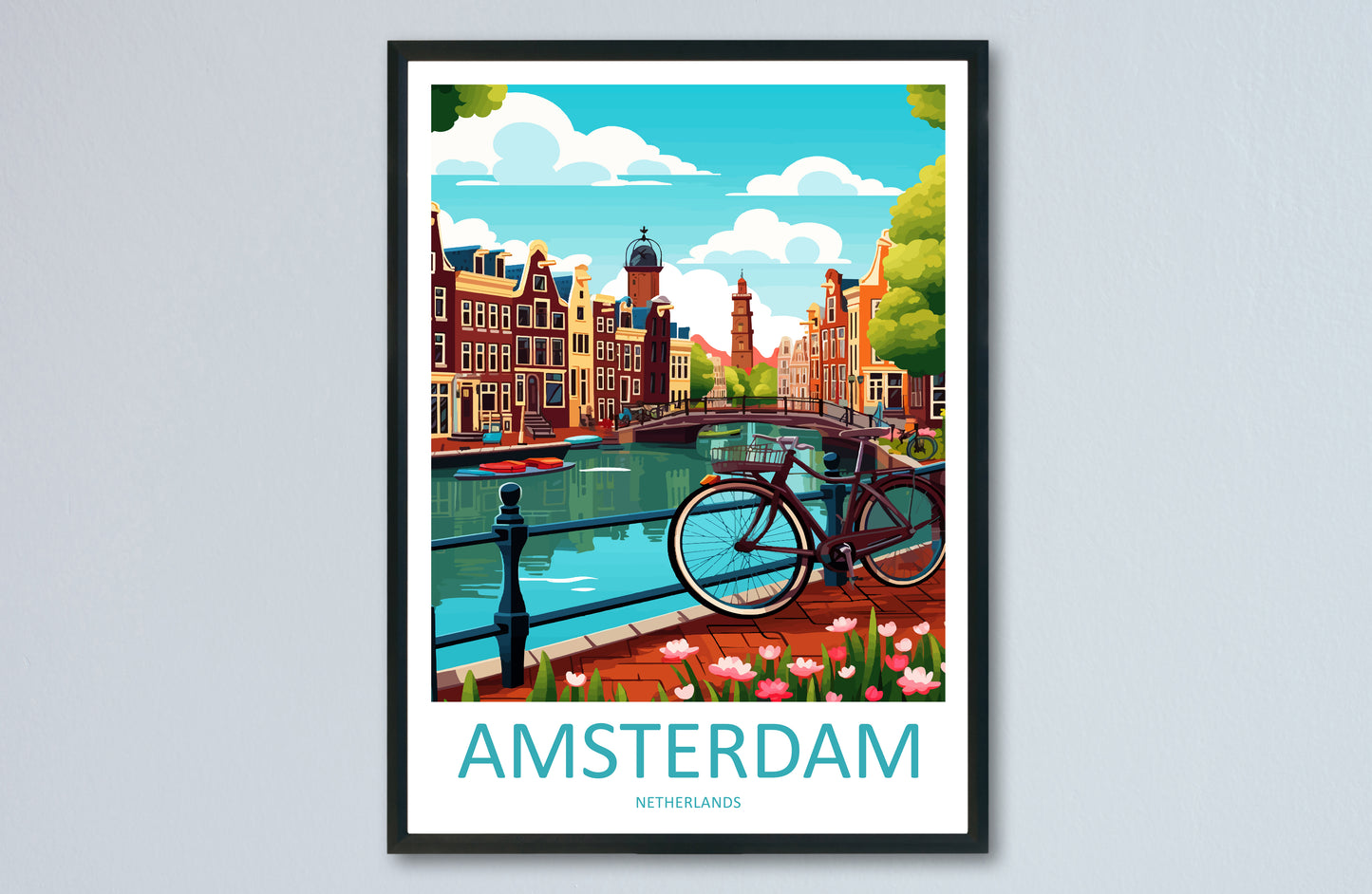 Amsterdam Netherlands Travel Poster