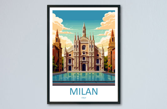 Milan Italy Travel Poster