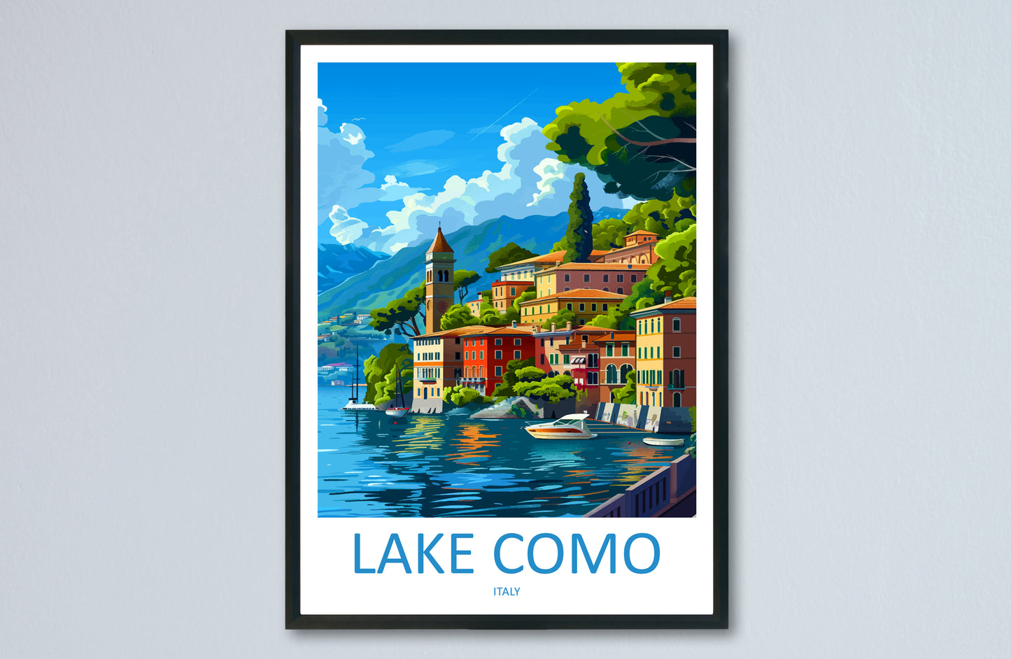 Lake Como Italy Travel Poster