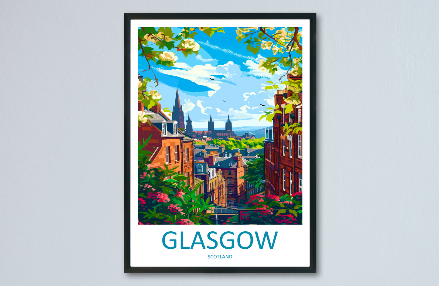 Glasgow Scotland Travel Poster