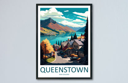 Queenstown New Zealand Travel Poster