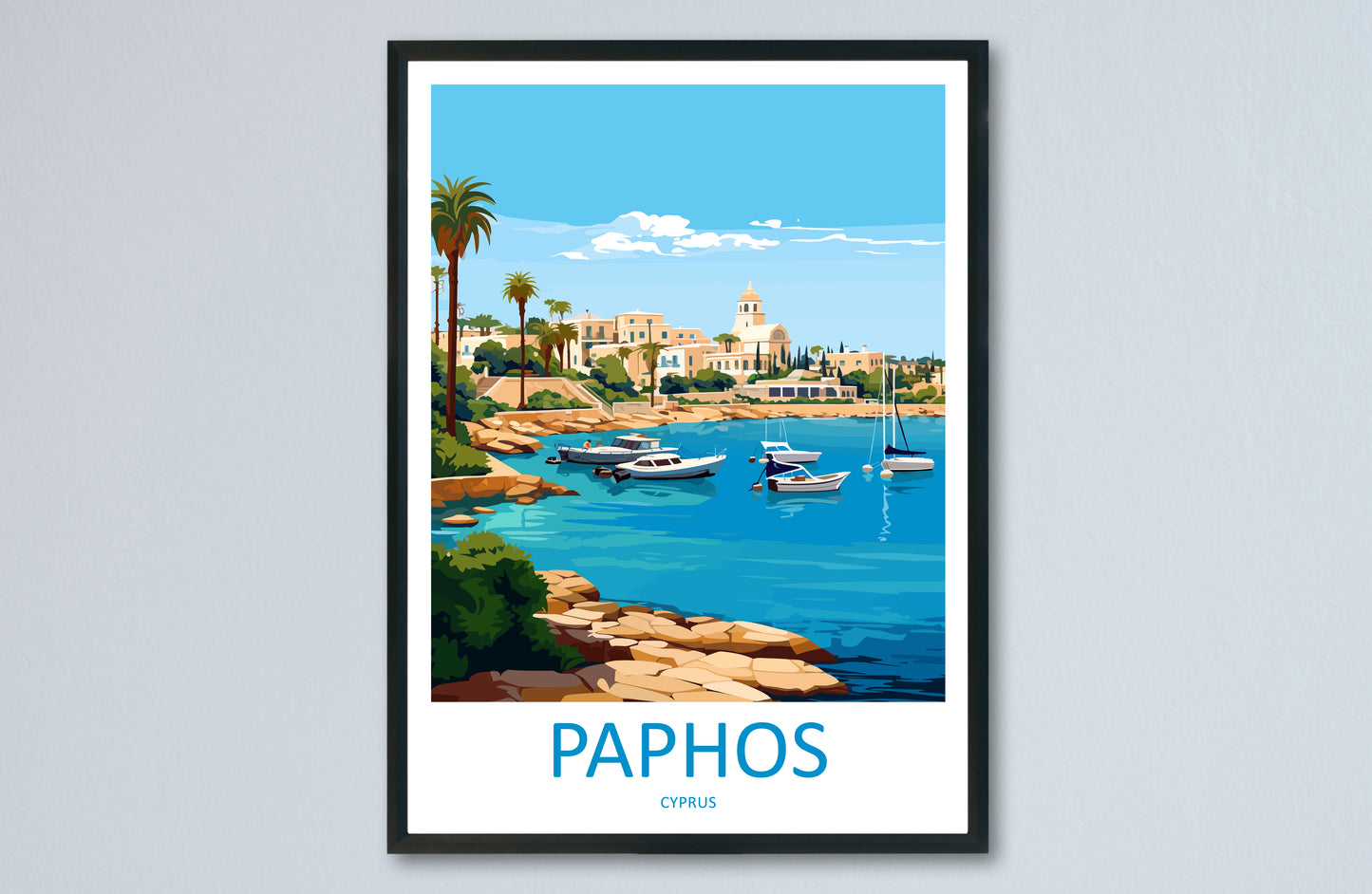 Paphos Cyprus Travel Poster