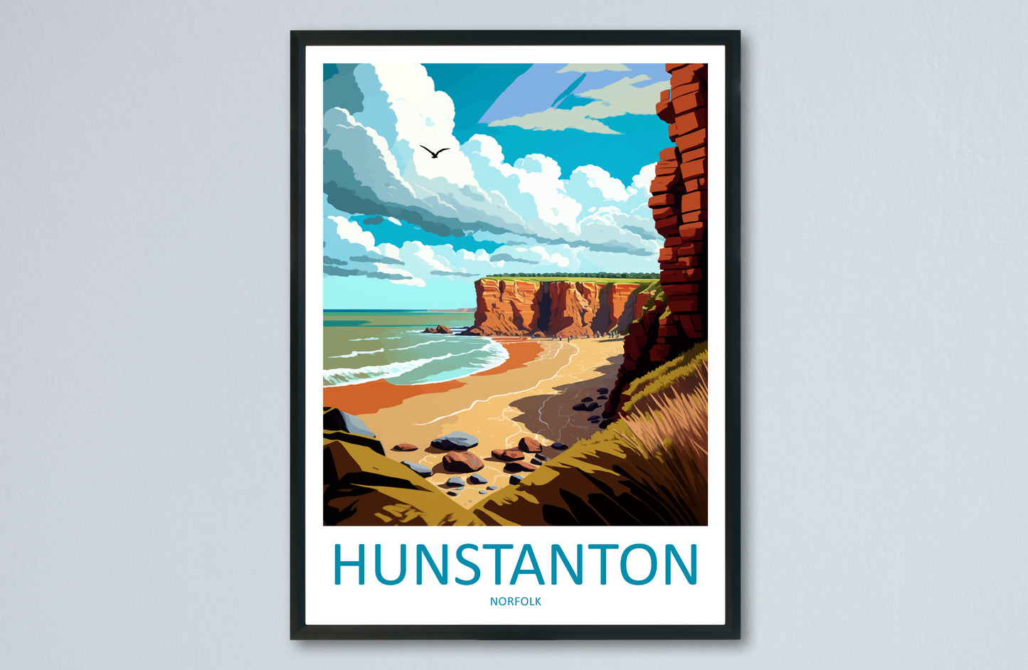 Hunstanton Cliffs England Travel Poster