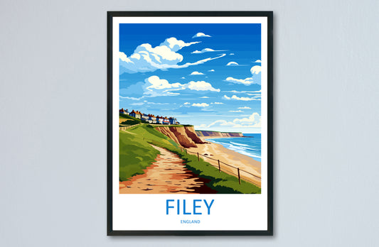 Filey England Travel Poster