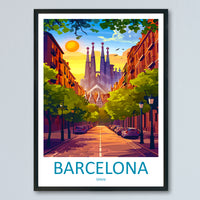 Barcelona Spain Travel Poster