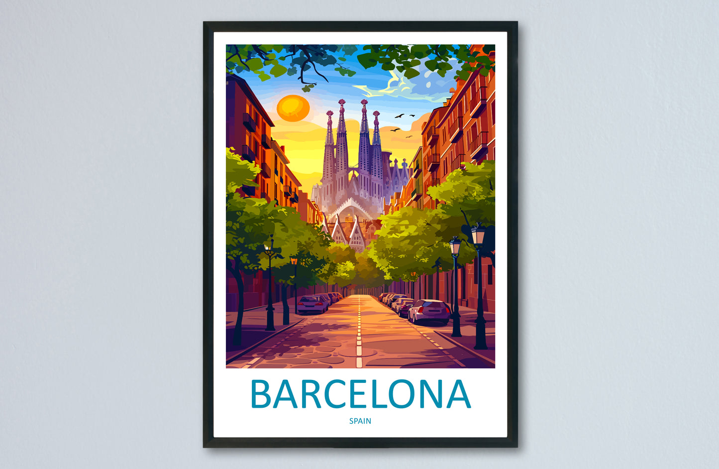 Barcelona Spain Travel Poster