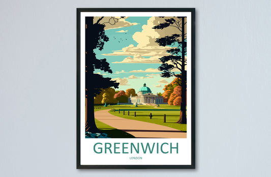 Greenwich Park England Travel Poster