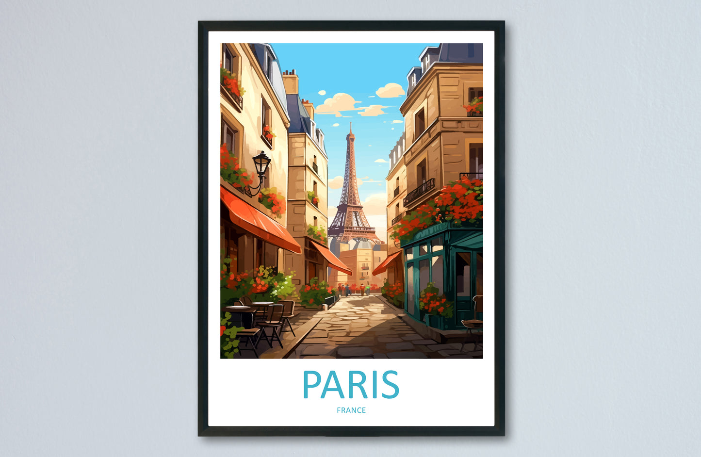 Paris Eiffel Tower France Travel Poster