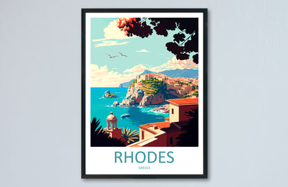 Rhodes Greece Travel Poster