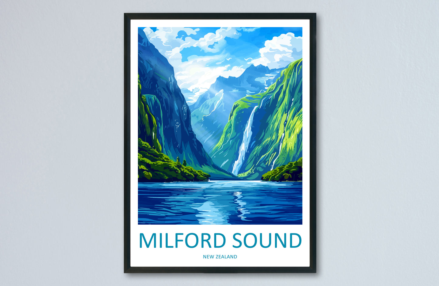 Milford Sound New Zealand Travel Poster