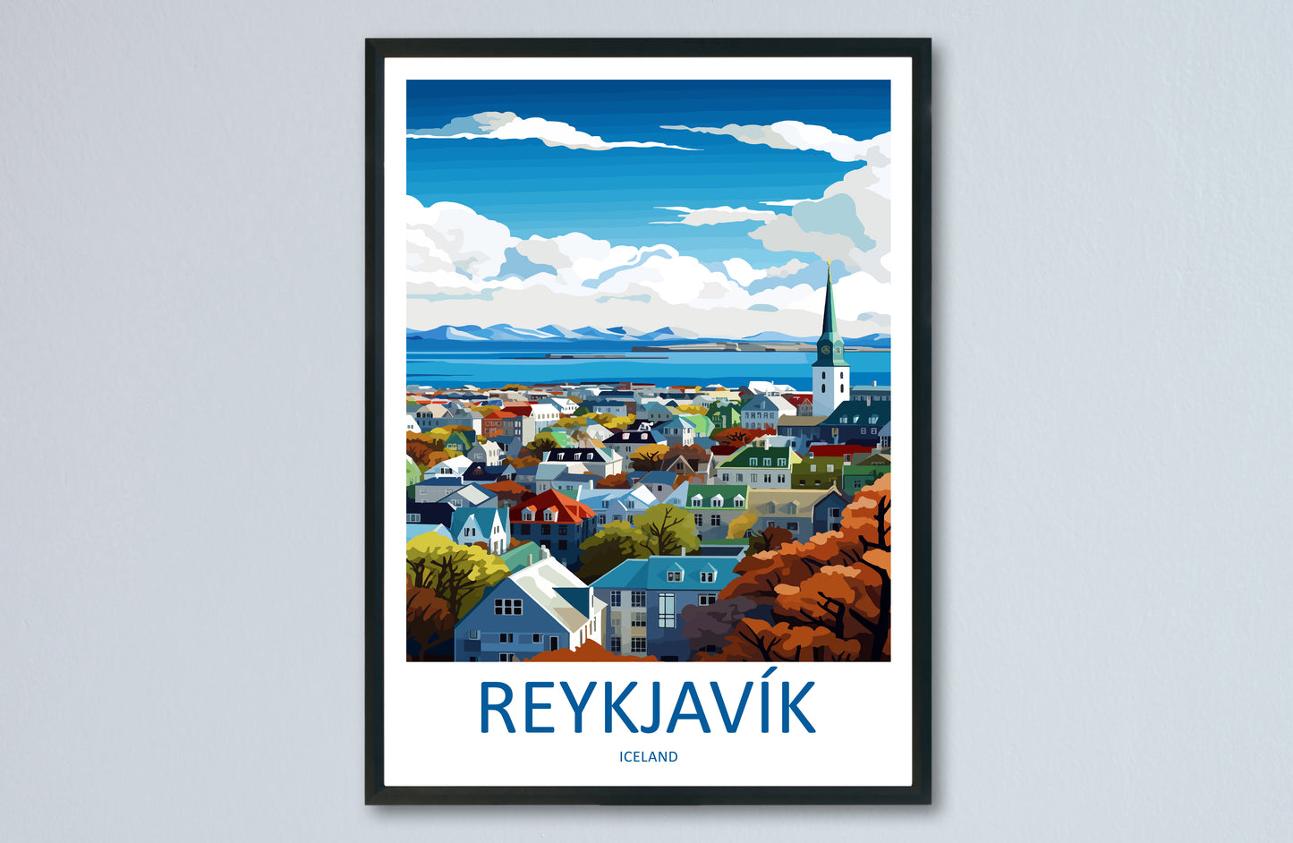 Reykjavik Iceland Travel Poster