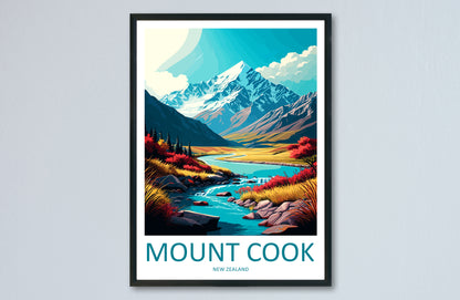 Mount Cook New Zealand Travel Poster