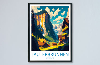 Lauterbrunnen Switzerland Travel Poster