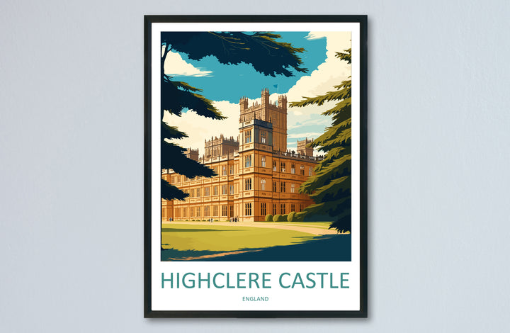 Highclere Castle England Travel Poster