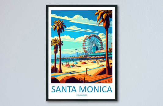 Santa Monica USA Travel Poster