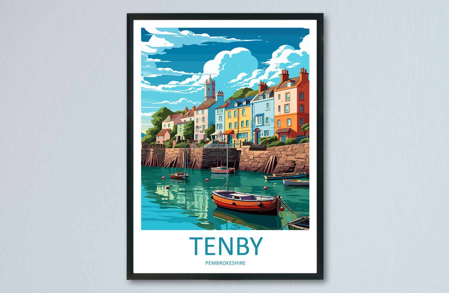 Tenby England Travel Poster