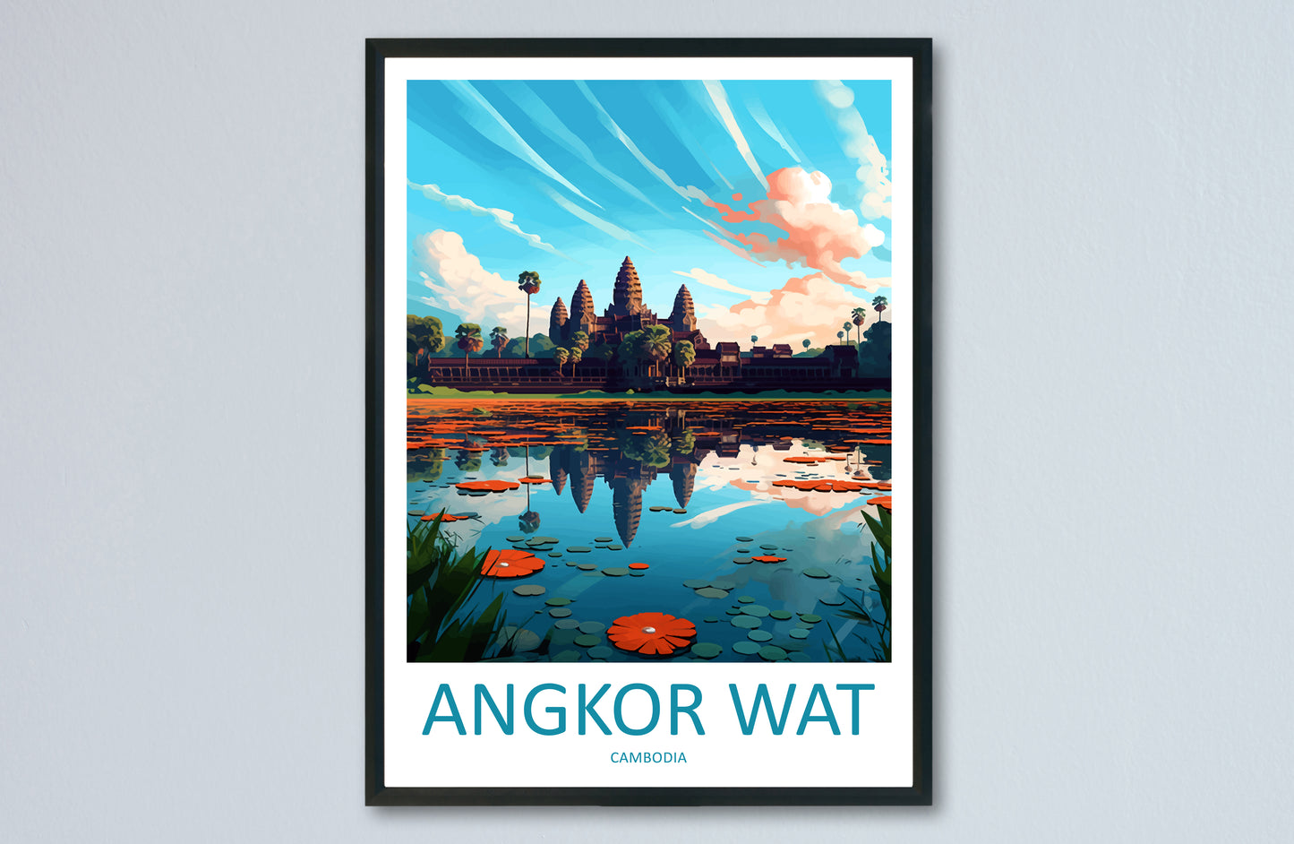 Angkor Wat Cambodia Travel Poster