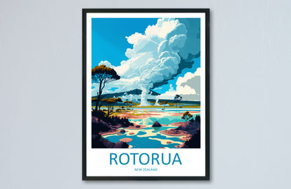 Rotorua New Zealand Travel Poster