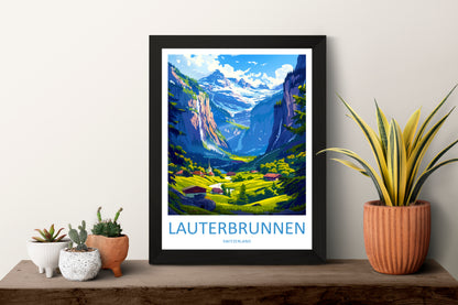 Lauterbrunnen Switzerland Travel Poster