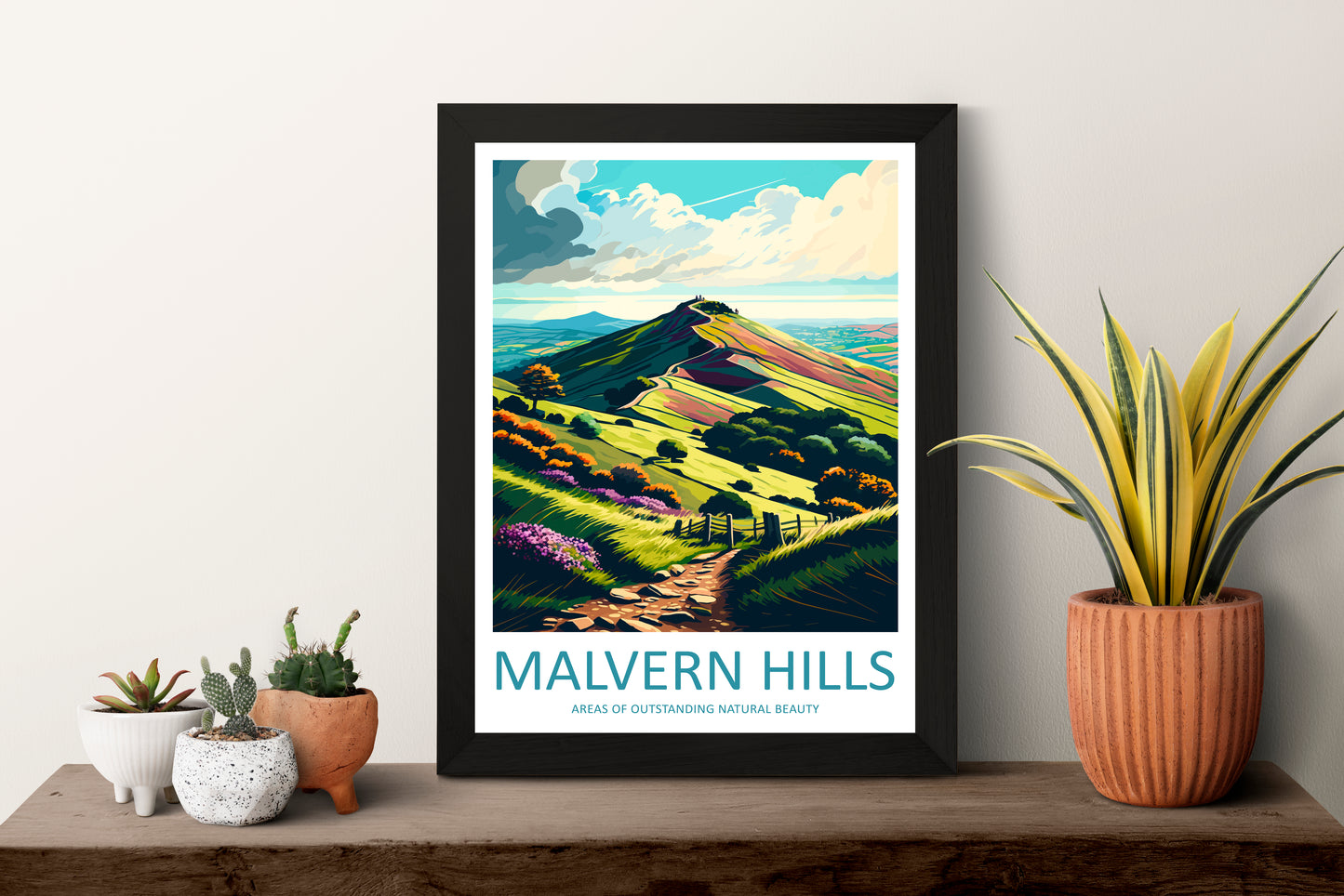 Malvern Hills England Travel Poster