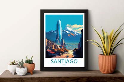 Santiago Chile Travel Poster