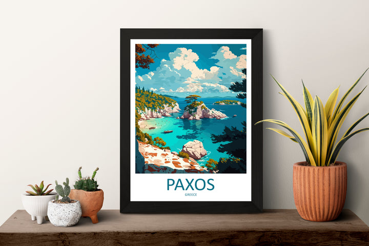 Paxos Greece Travel Poster