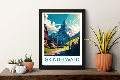 Grindelwald Switzerland Travel Poster