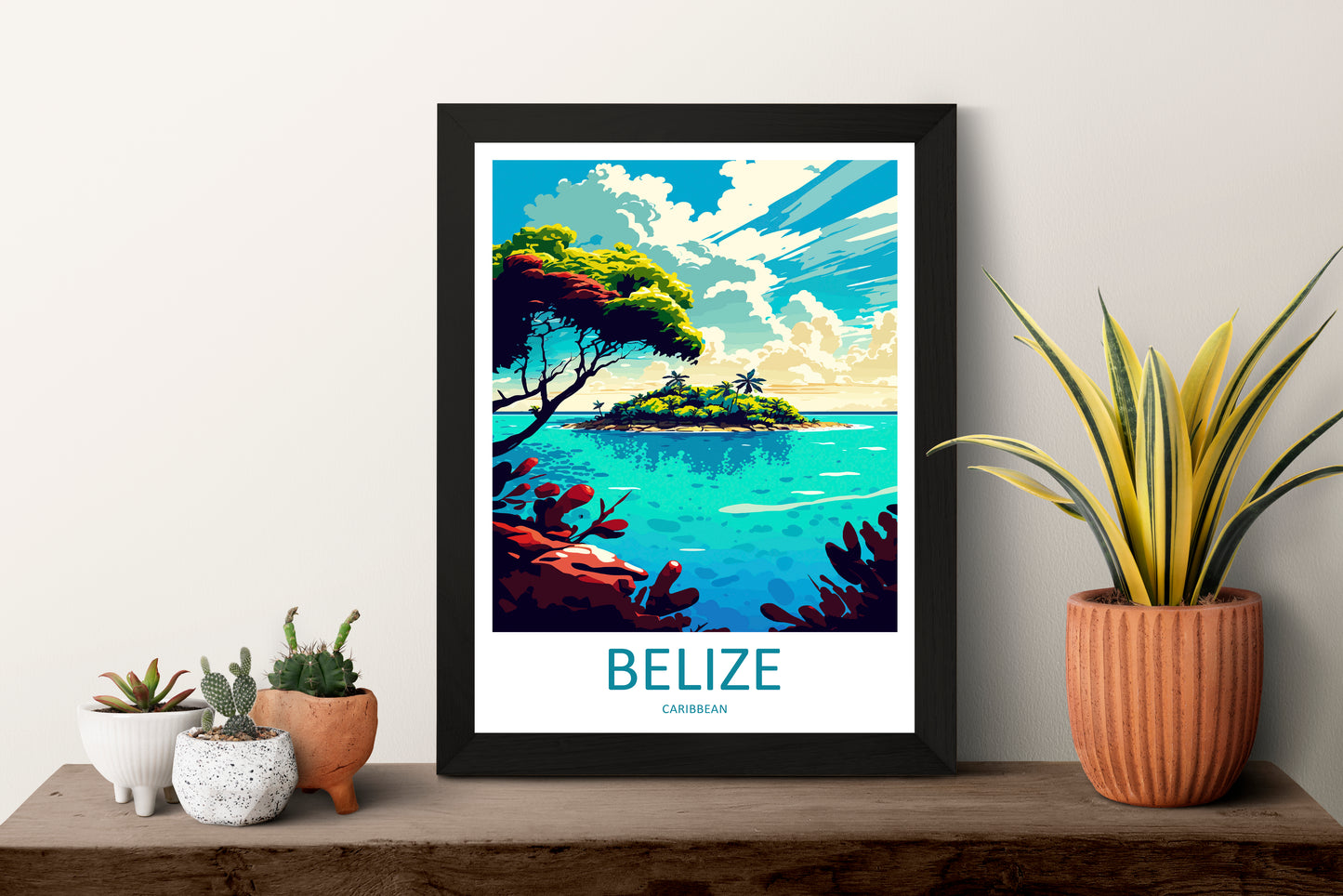 Belize Caribbean Travel Poster