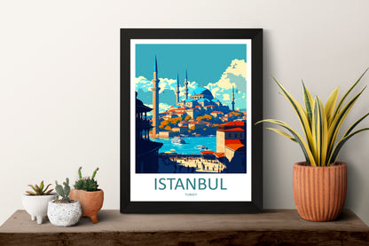 Istanbul Turkey Travel Poster