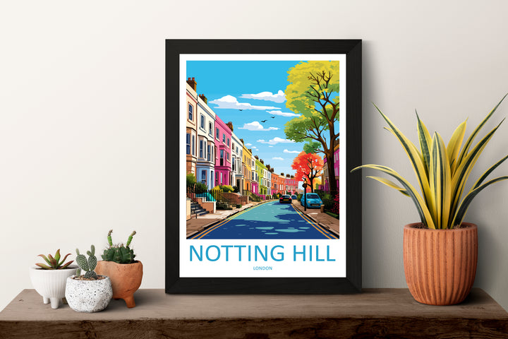 Notting Hill England Travel Poster