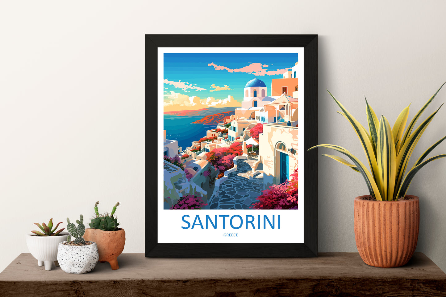 Santorini Greece Travel Poster