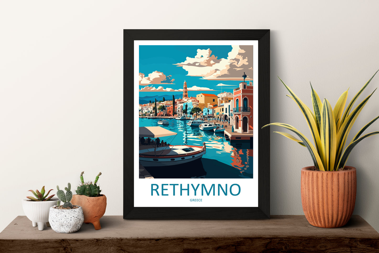 Rethymno Greece Travel Poster