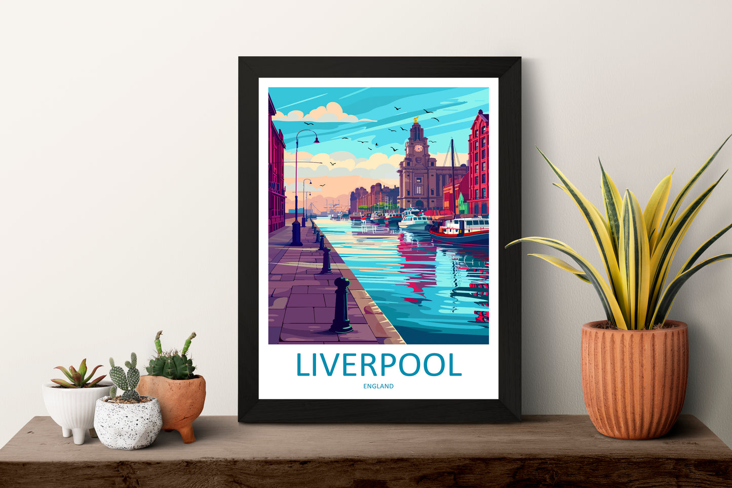 Liverpool England Travel Poster