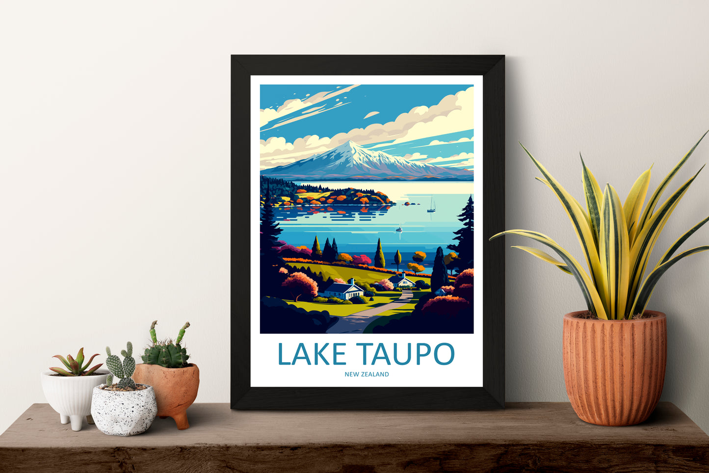 Lake Taupo New Zealand Travel Poster