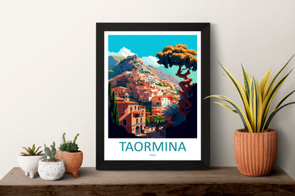 Taormina Italy Travel Poster