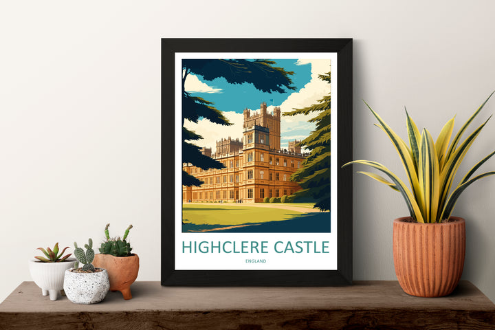 Highclere Castle England Travel Poster