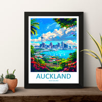 Auckland New Zealand Travel Poster