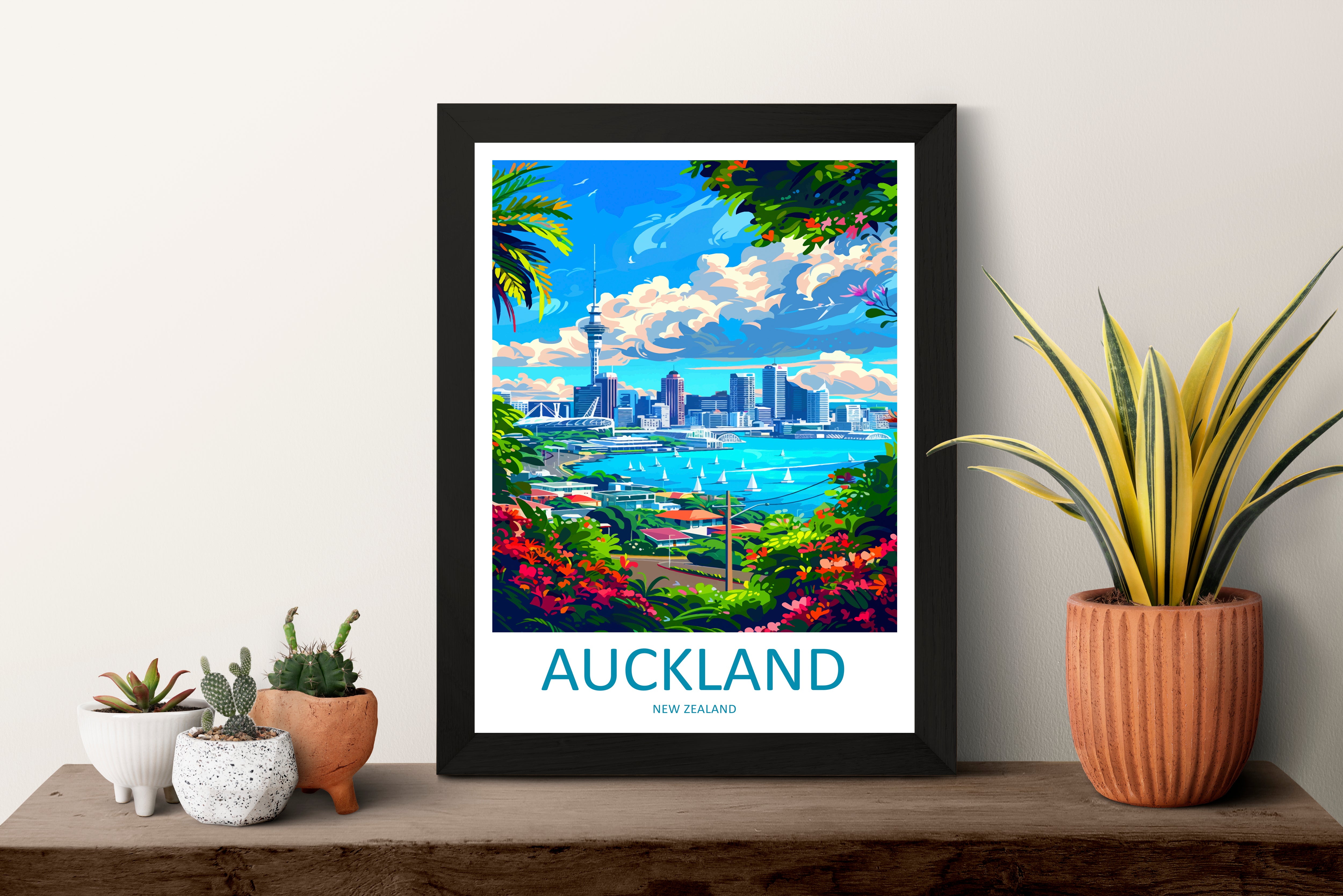 Auckland New Zealand Travel Poster
